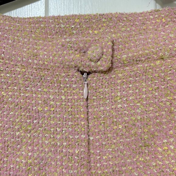 Vintage Paule Vasseur pink tweed wool pencil skirt, size 12 - Picture 4 of 7